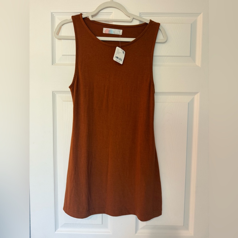 Free people brown tan colored tunic dress size small new